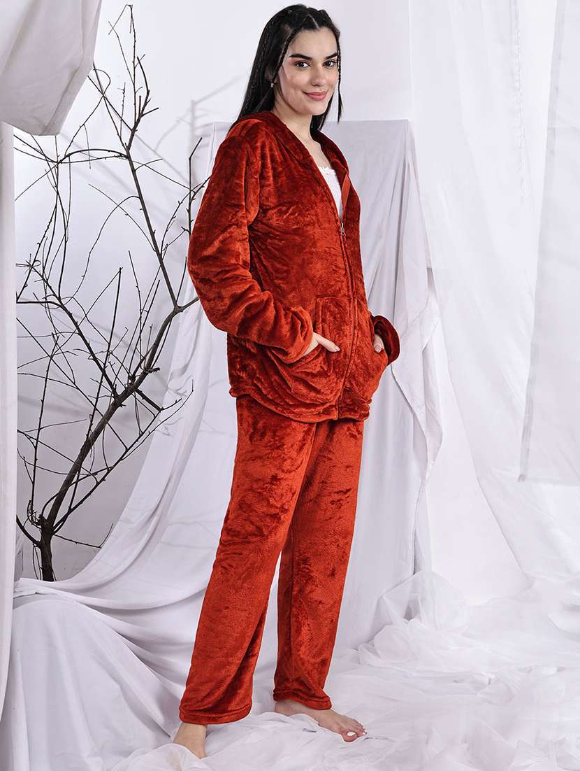 women solid nightwear pyjama set - 22329783 -  Standard Image - 2