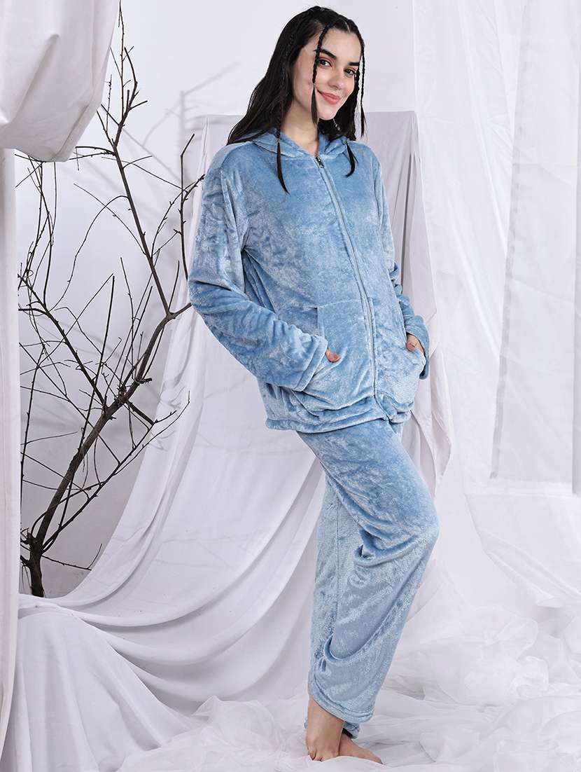 women solid nightwear pyjama set - 22329785 -  Standard Image - 2