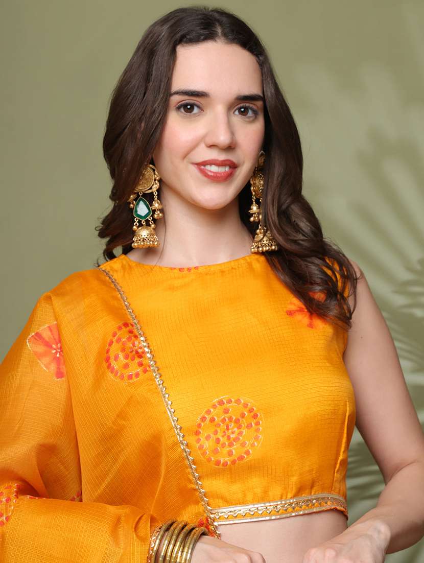 women printed sleeveless lehenga and choli set with dupatta - 22329848 -  Standard Image - 2