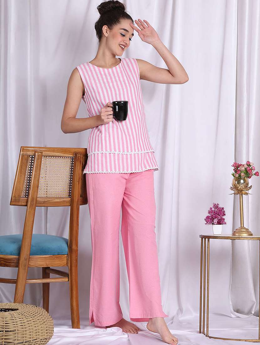 women printed nightwear pyjama set - 22330057 -  Standard Image - 2