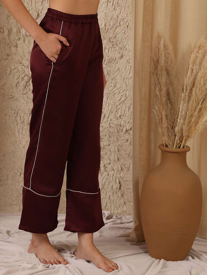 women pack of 2 mid rise loung wear pajama - 22330091 -  Standard Image - 2