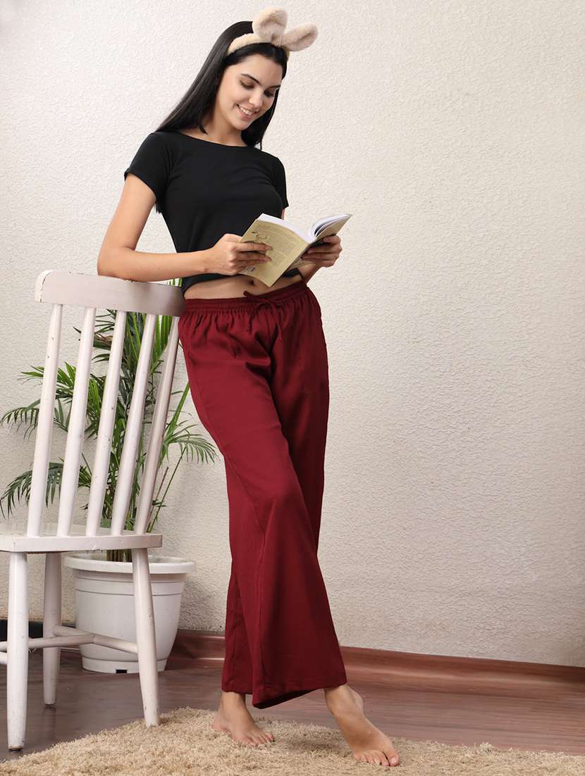 women pack of 2 mid rise loung wear pajama - 22330118 -  Standard Image - 2