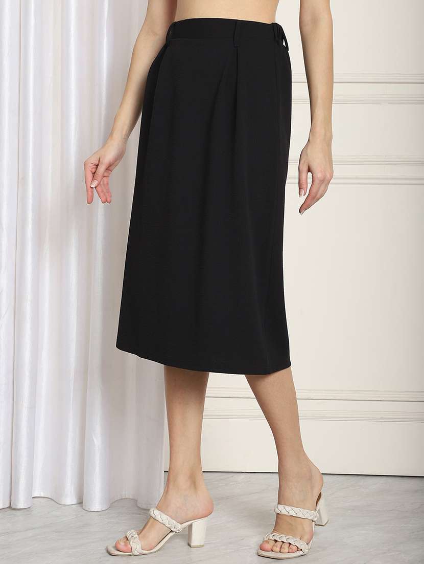 women solid high rise a-line skirt - 22330283 -  Standard Image - 2