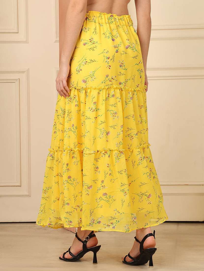 women printed high rise tiered skirt - 22330357 -  Standard Image - 2
