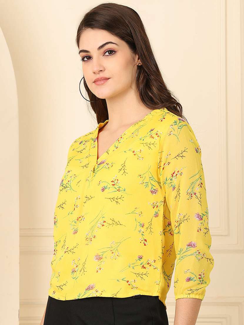 women printed three quarter sleeve regular top - 22330368 -  Standard Image - 2