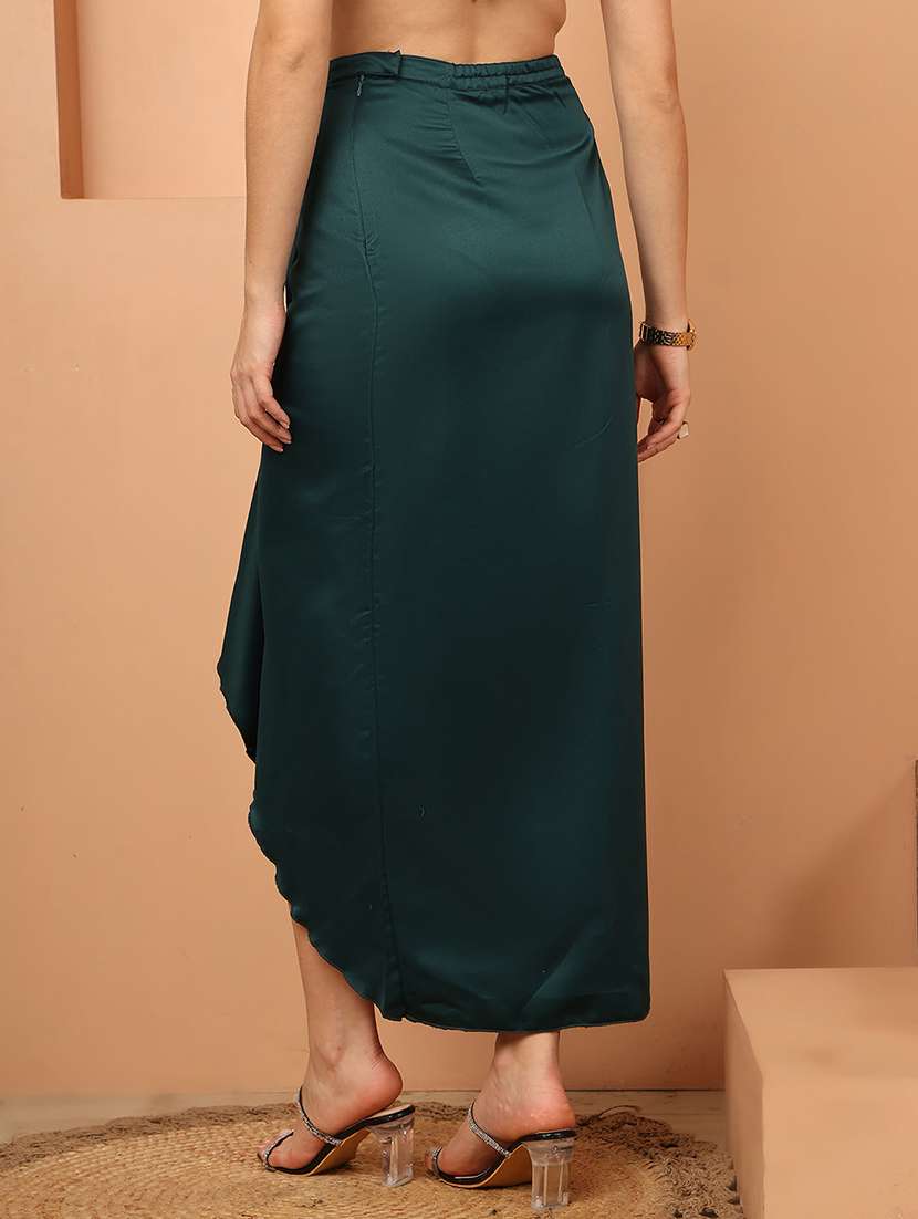 women solid high rise wrap skirt - 22330373 -  Standard Image - 2