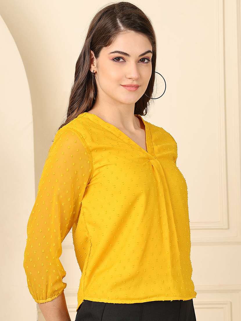 women slef designed three quarter sleeve regular top - 22330374 -  Standard Image - 2