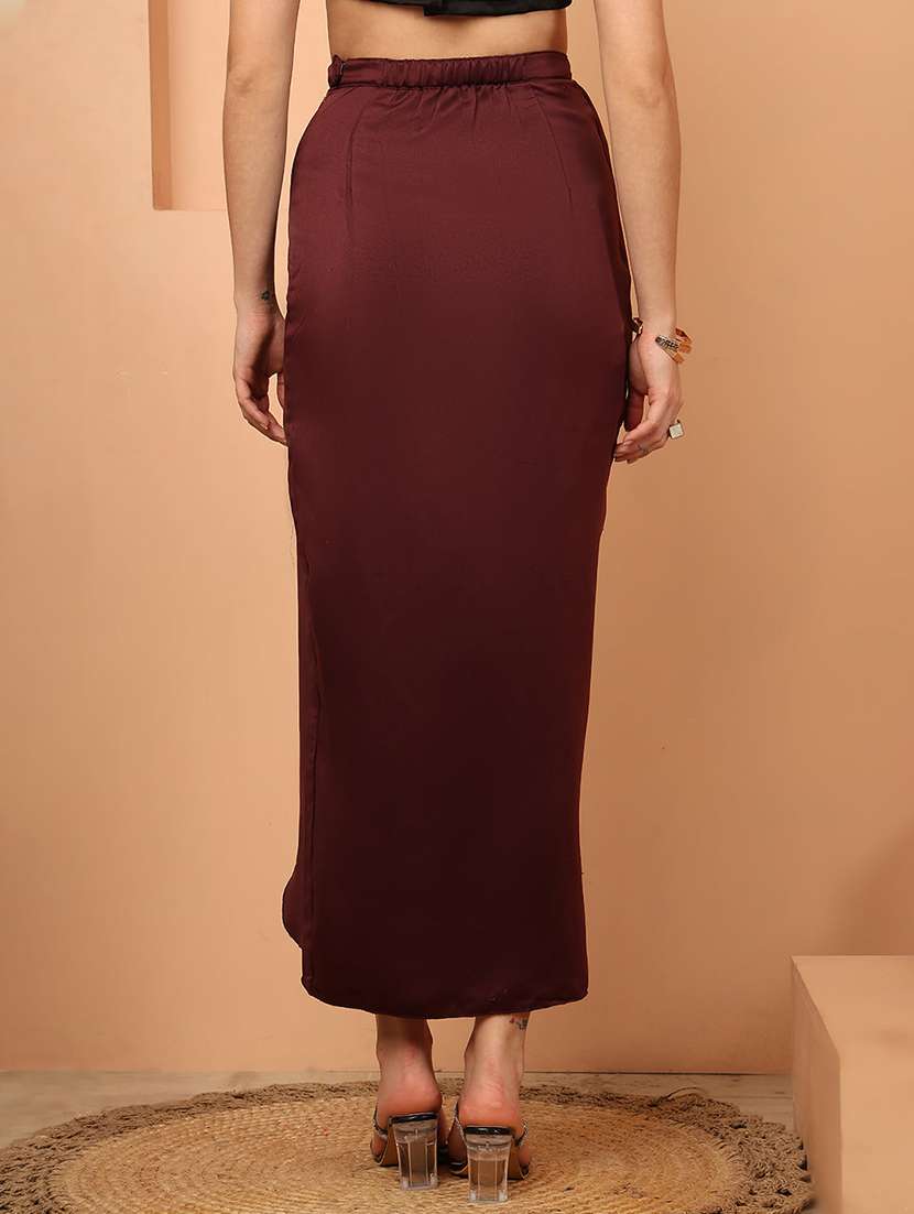 women solid high rise wrap skirt - 22330376 -  Standard Image - 2