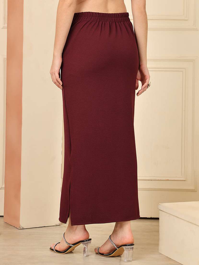 women solid mid rise wrap skirt - 22330397 -  Standard Image - 2