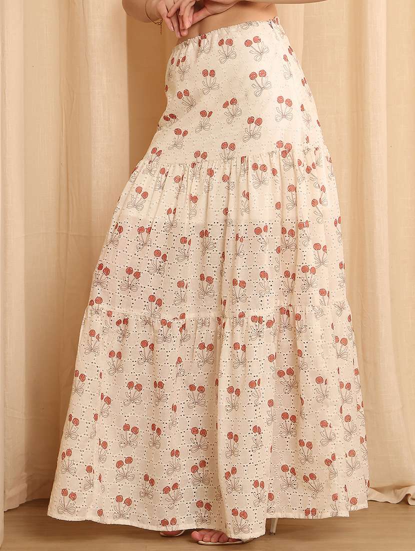 women printed high rise tiered skirt - 22330420 -  Standard Image - 2