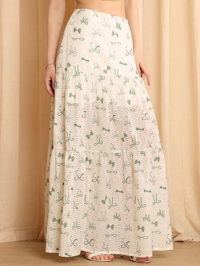 Women Printed High Rise Tiered Skirt - 22330421 -  Standard Image - 2