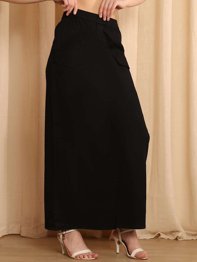 women solid high rise a-line skirt - 22330437 -  Standard Image - 2