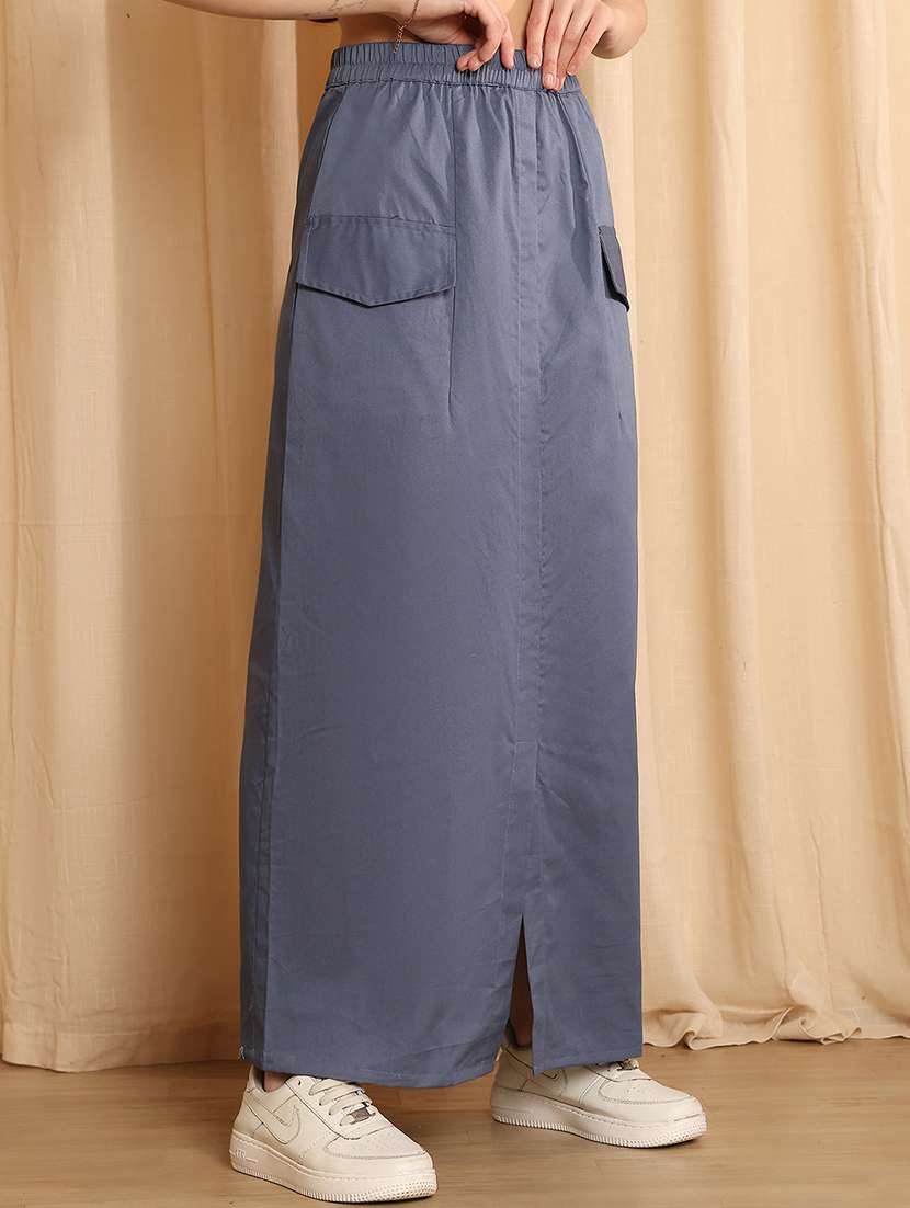 women solid high rise straight skirt - 22330439 -  Standard Image - 2