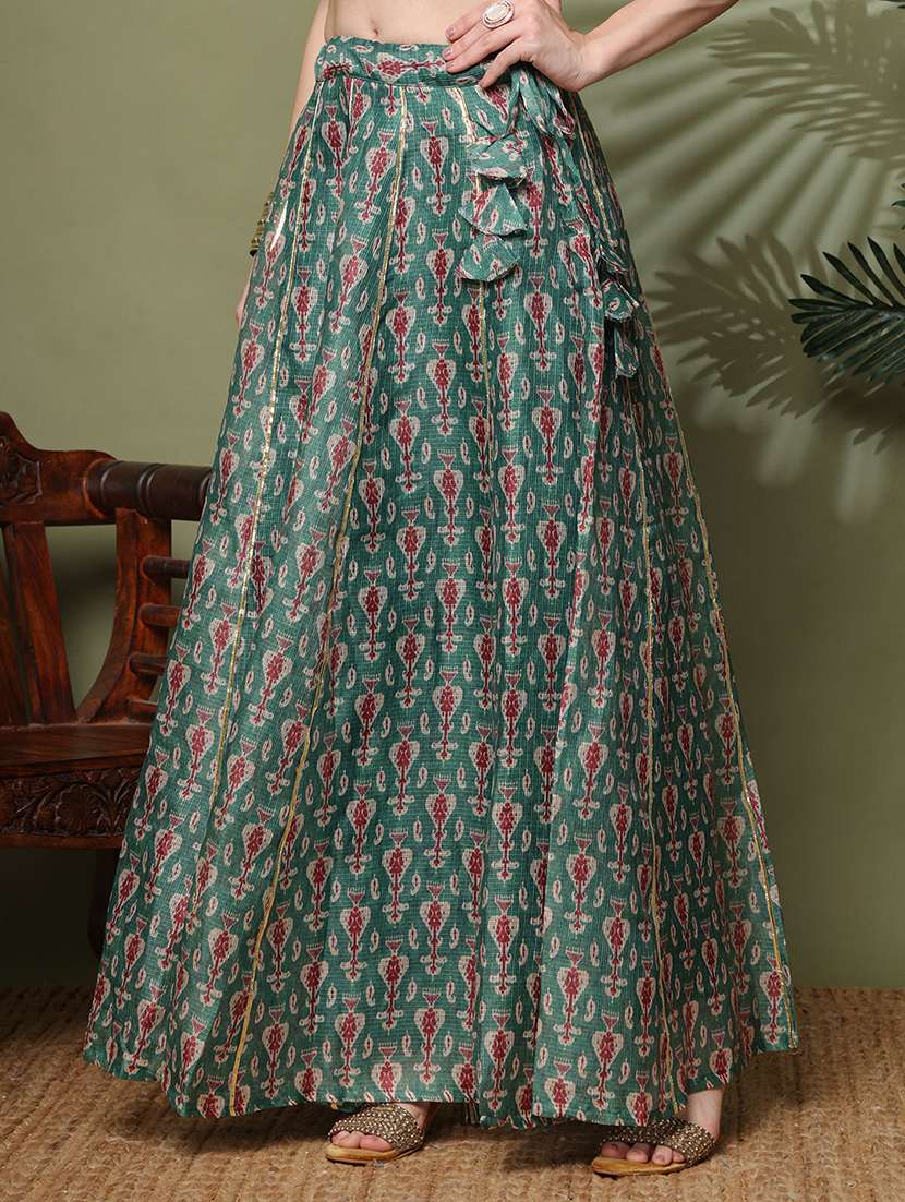 women printed mid rise flared skirt - 22330458 -  Standard Image - 2