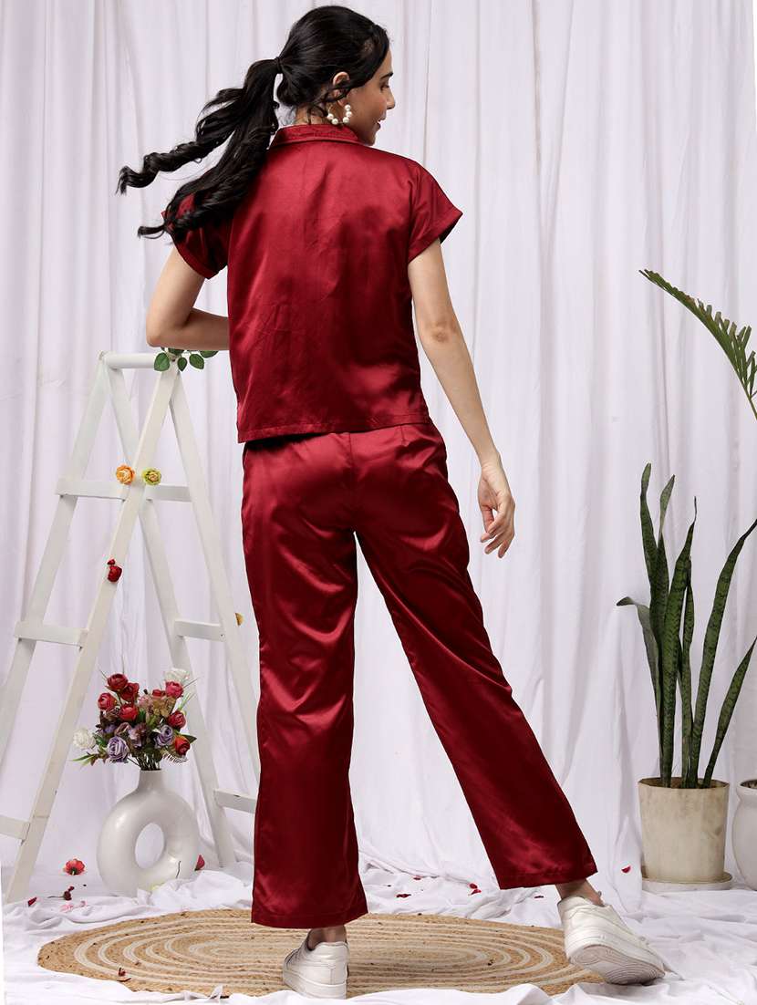 women solid shirt and trouser co-ord set - 22330494 -  Standard Image - 2