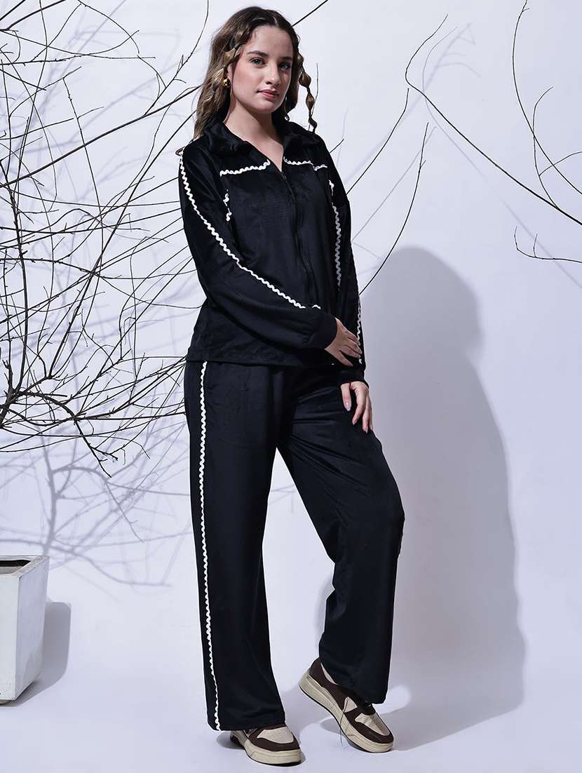 women solid long sleeve winter co-ord set - 22330534 -  Standard Image - 2