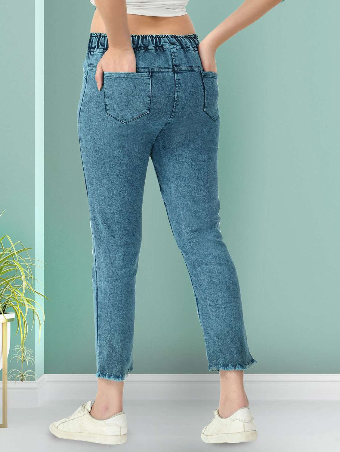 women distressed mid rise slim fit jean - 22330570 -  Standard Image - 2