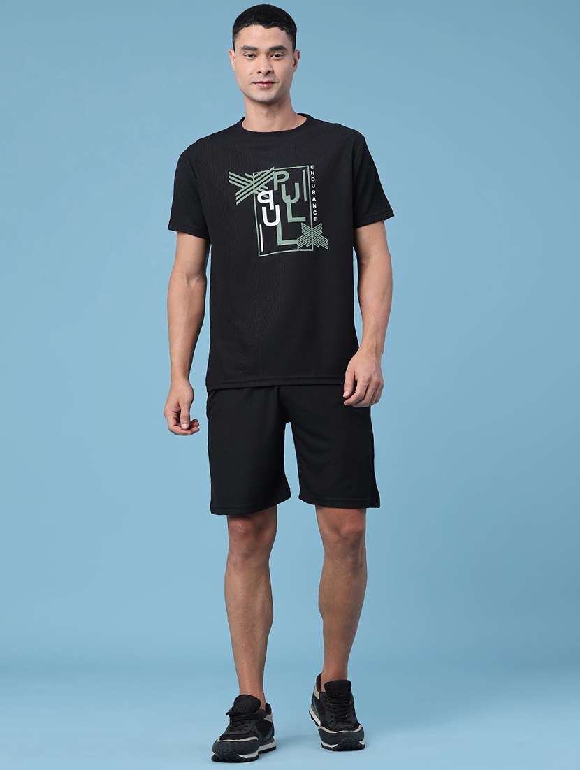 men printed round neck t-shirt and shorts co-ord set - 22331192 -  Standard Image - 2