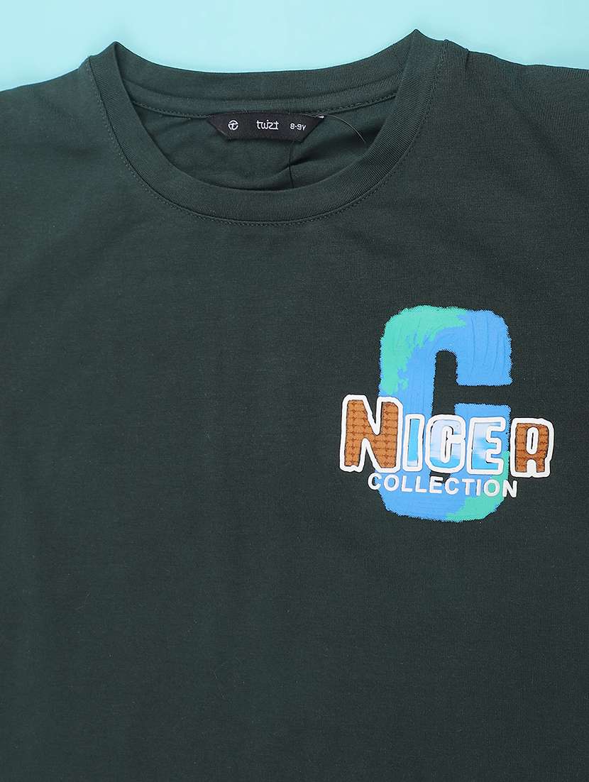 boys green cotton blend t-shirt - 22331235 -  Standard Image - 2