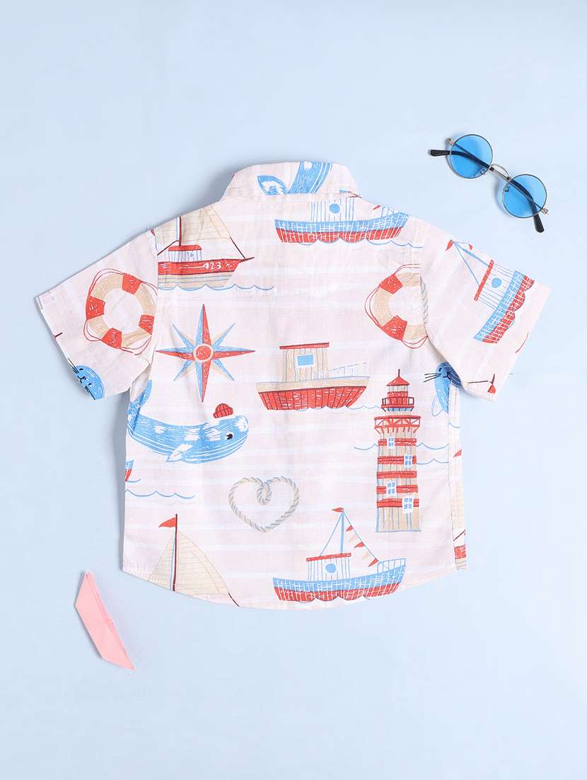 boys printed short sleeve collared shirt - 22331256 -  Standard Image - 2