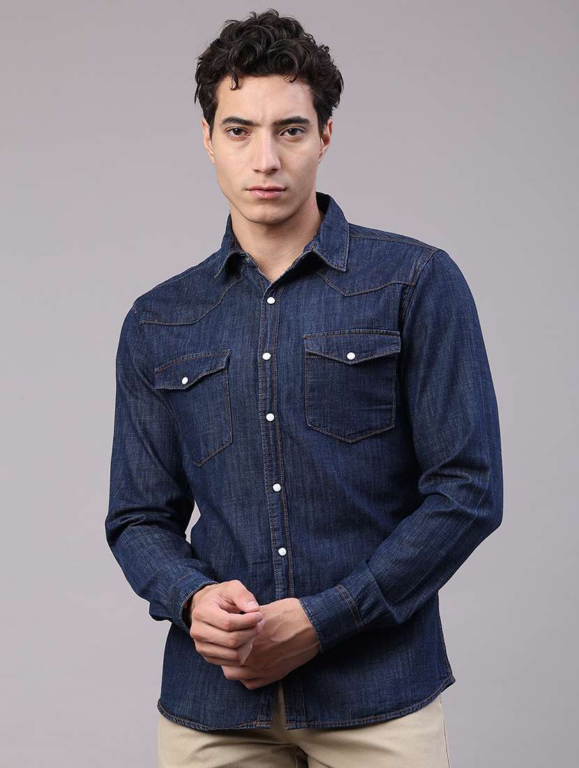 men solid long sleeve regular fit casual shirt - 22331346 -  Standard Image - 2
