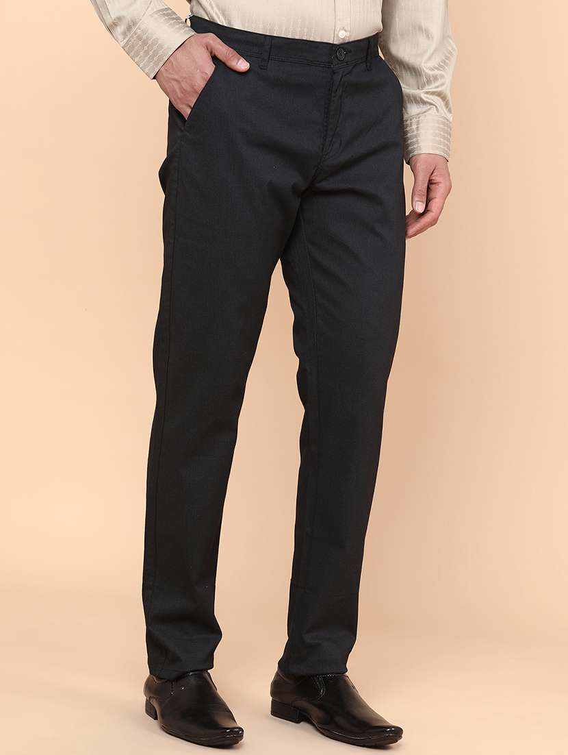 men solid mid rise flat front formal trouser - 22331351 -  Standard Image - 2