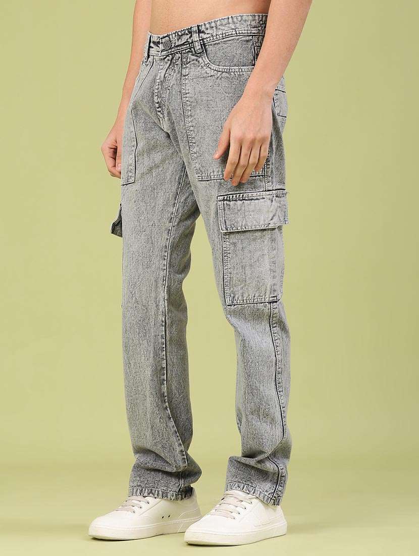 men solid mid rise regular fit cargo  - 22331353 -  Standard Image - 2