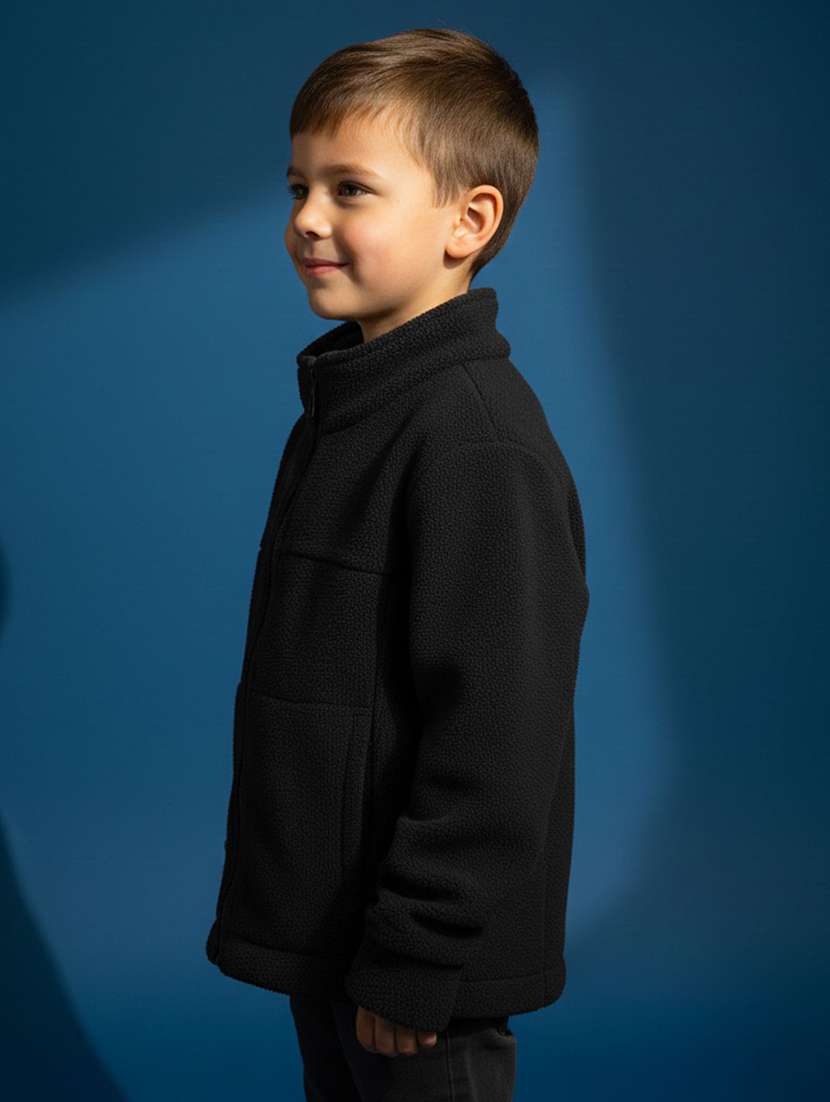 boys solid long sleeve stand collar jacket - 22331409 -  Standard Image - 2