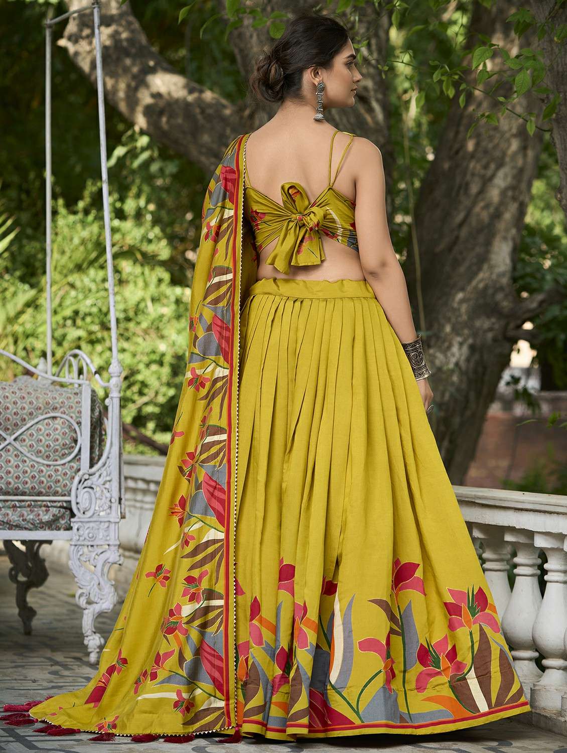 women printed semi-stitched flared lehenga - 22331468 -  Standard Image - 2