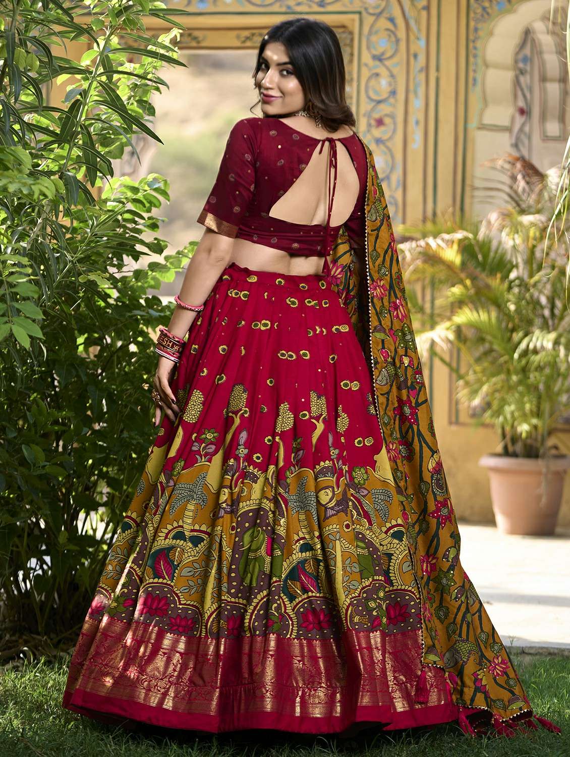 women printed semi-stitched flared lehenga - 22331480 -  Standard Image - 2
