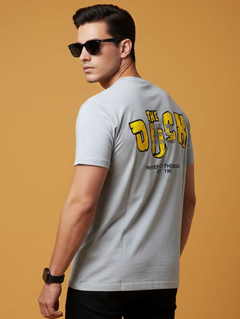 grey lycra blend all over print tshirt