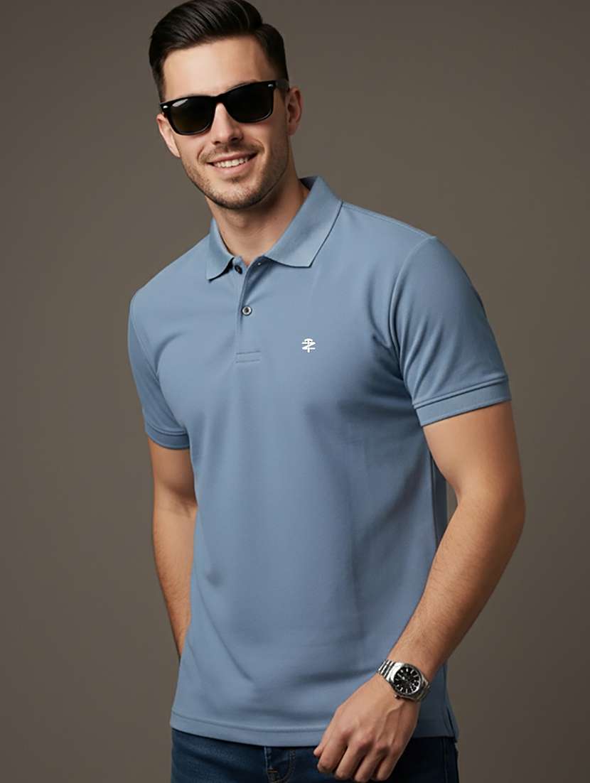 men solid short sleeve regular fit polo t-shirt