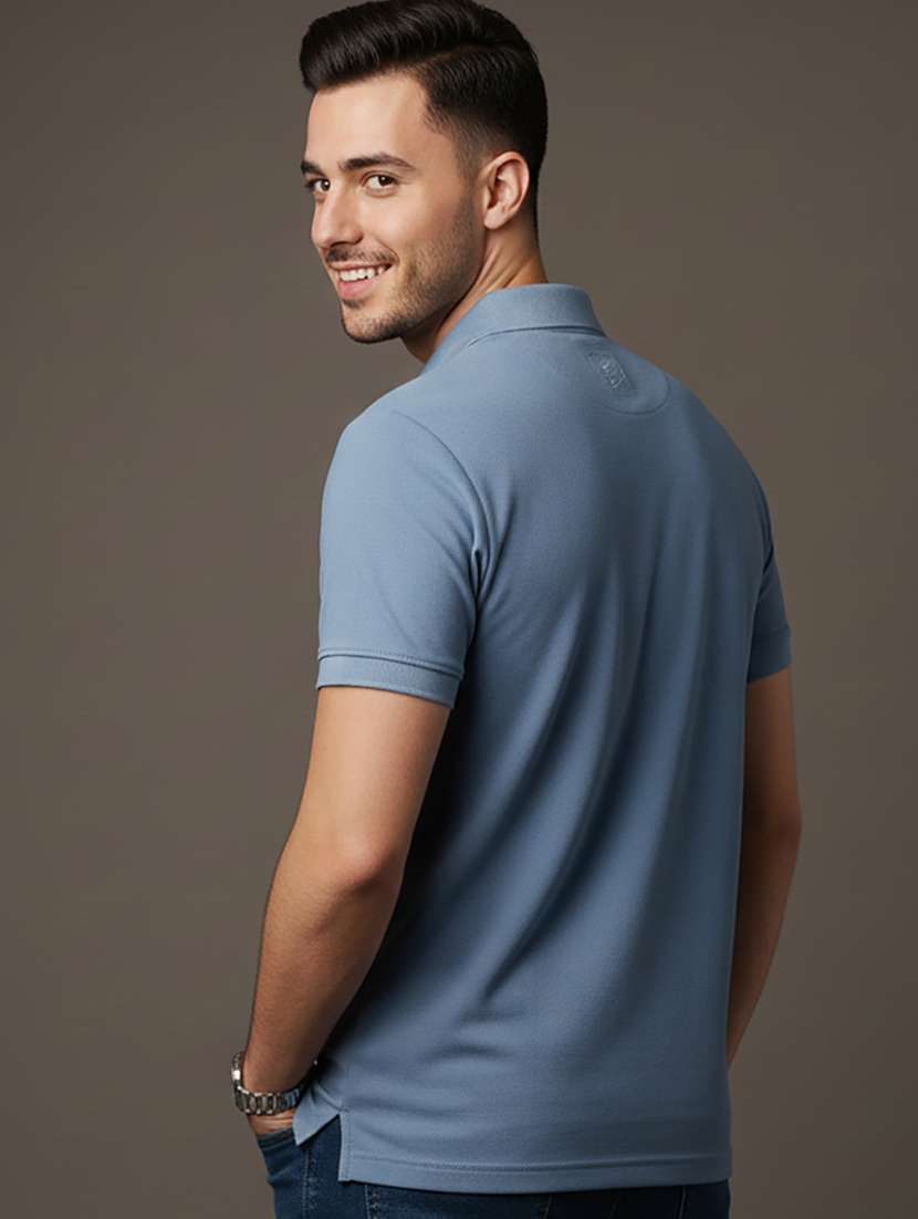 men solid short sleeve regular fit polo t-shirt - 22331576 -  Standard Image - 2