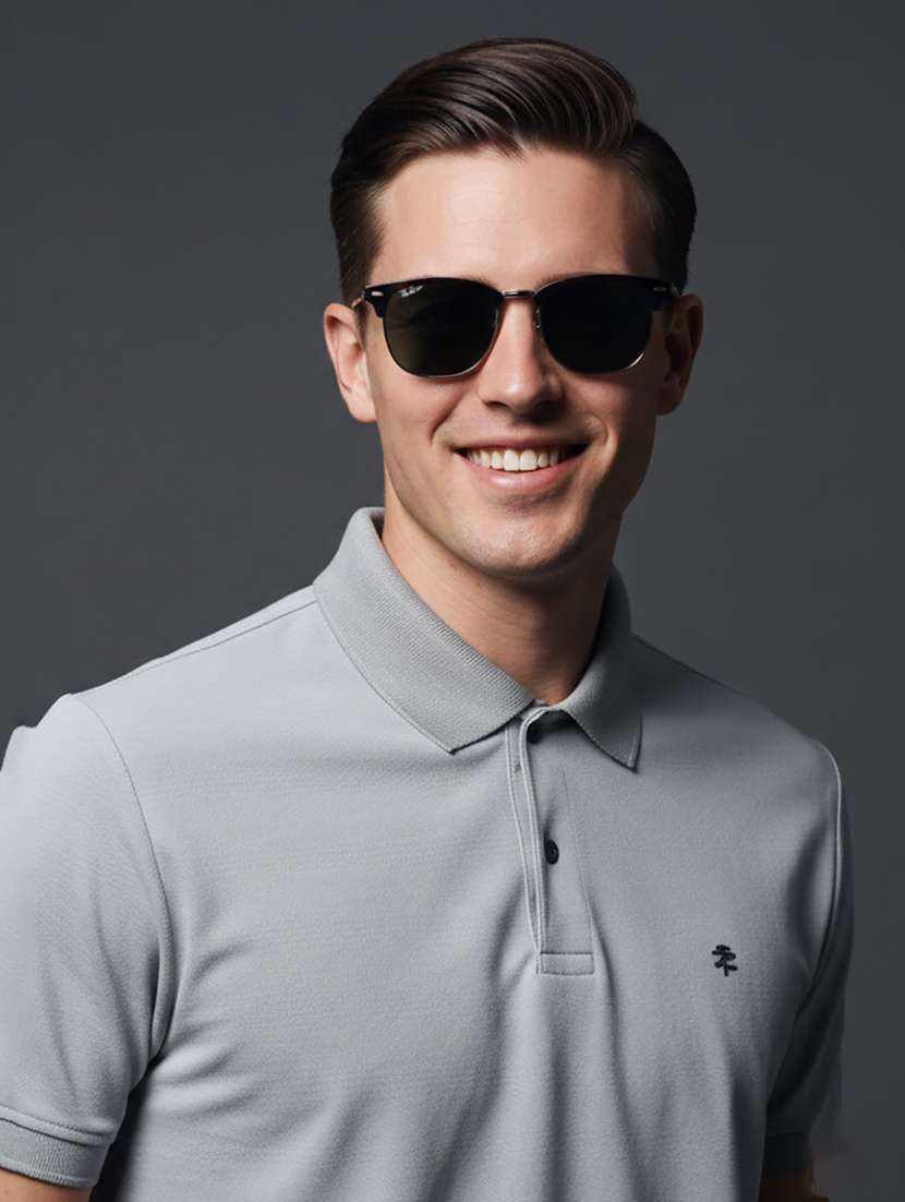 men solid short sleeve regular fit polo t-shirt - 22331580 -  Standard Image - 2