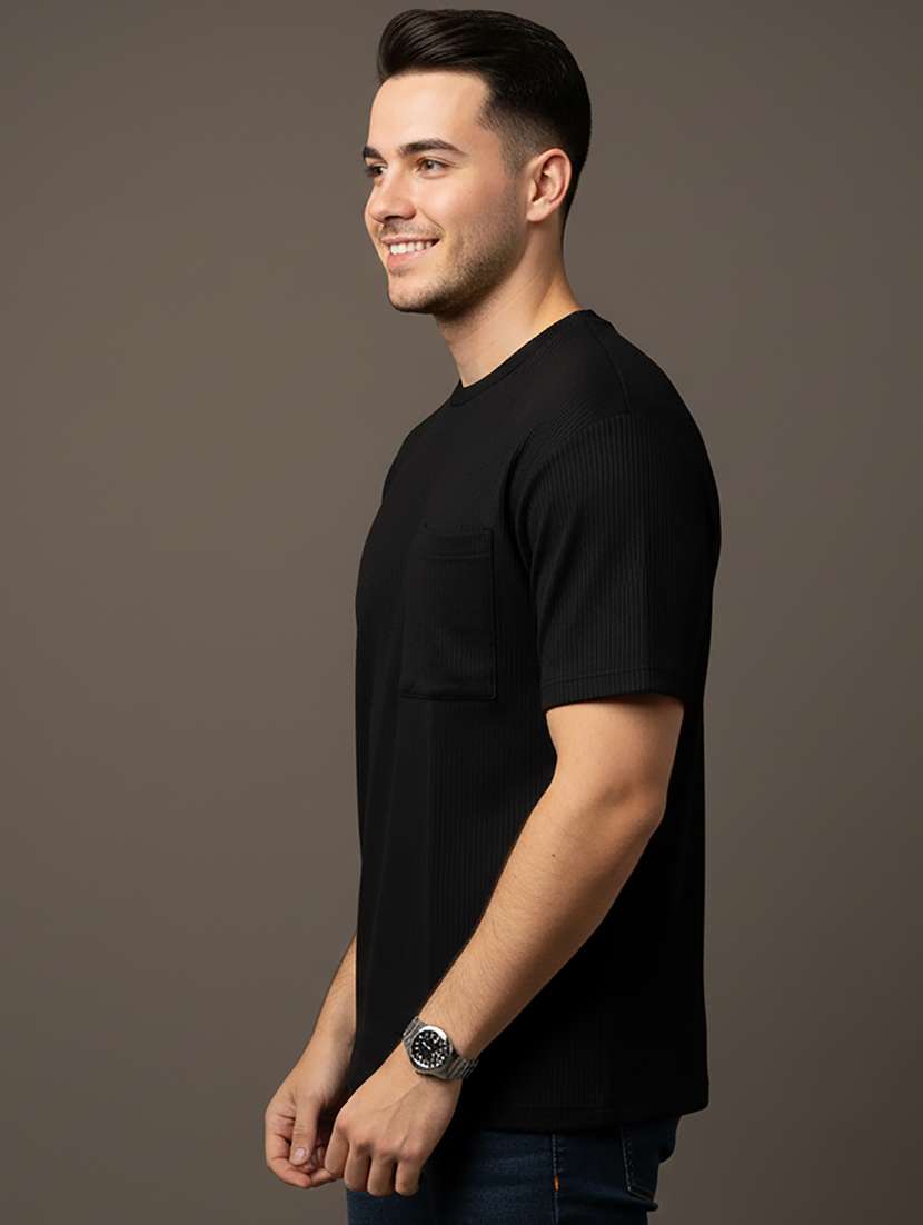 men solid short sleeve regular fit t-shirt