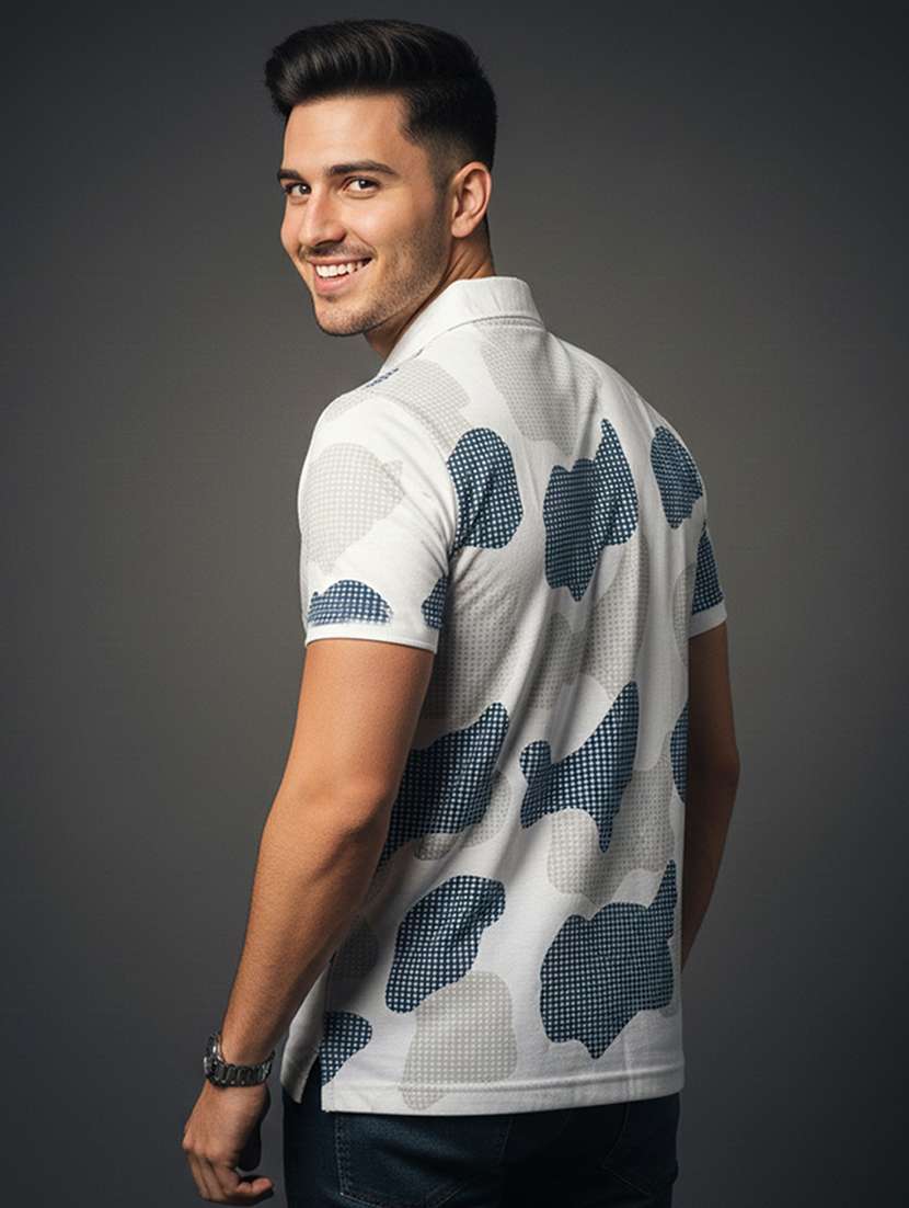 men printed short sleeve regular fit polo t-shirt - 22331668 -  Standard Image - 2