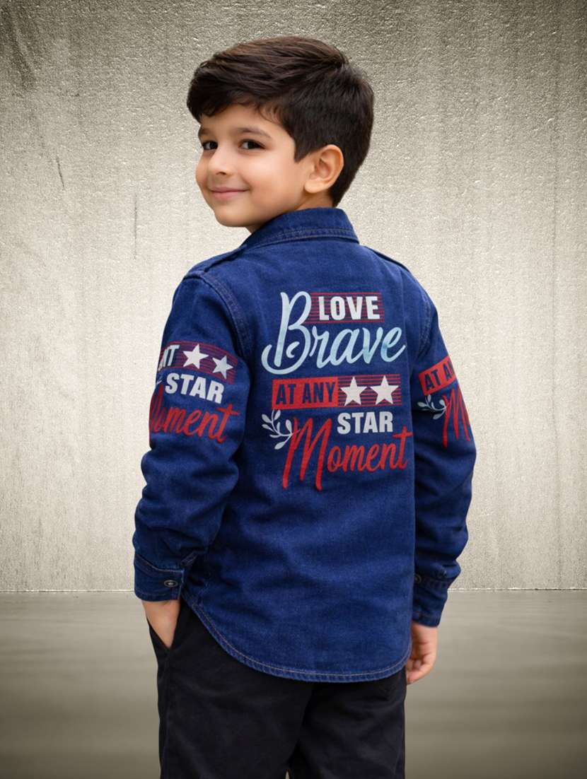 boys printed long sleeve regular jacket