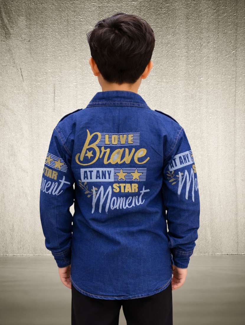boys printed long sleeve regular jacket