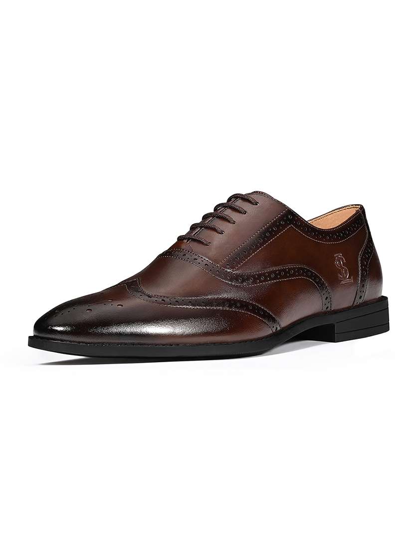 men brown lace-up brouge - 22331689 -  Standard Image - 2
