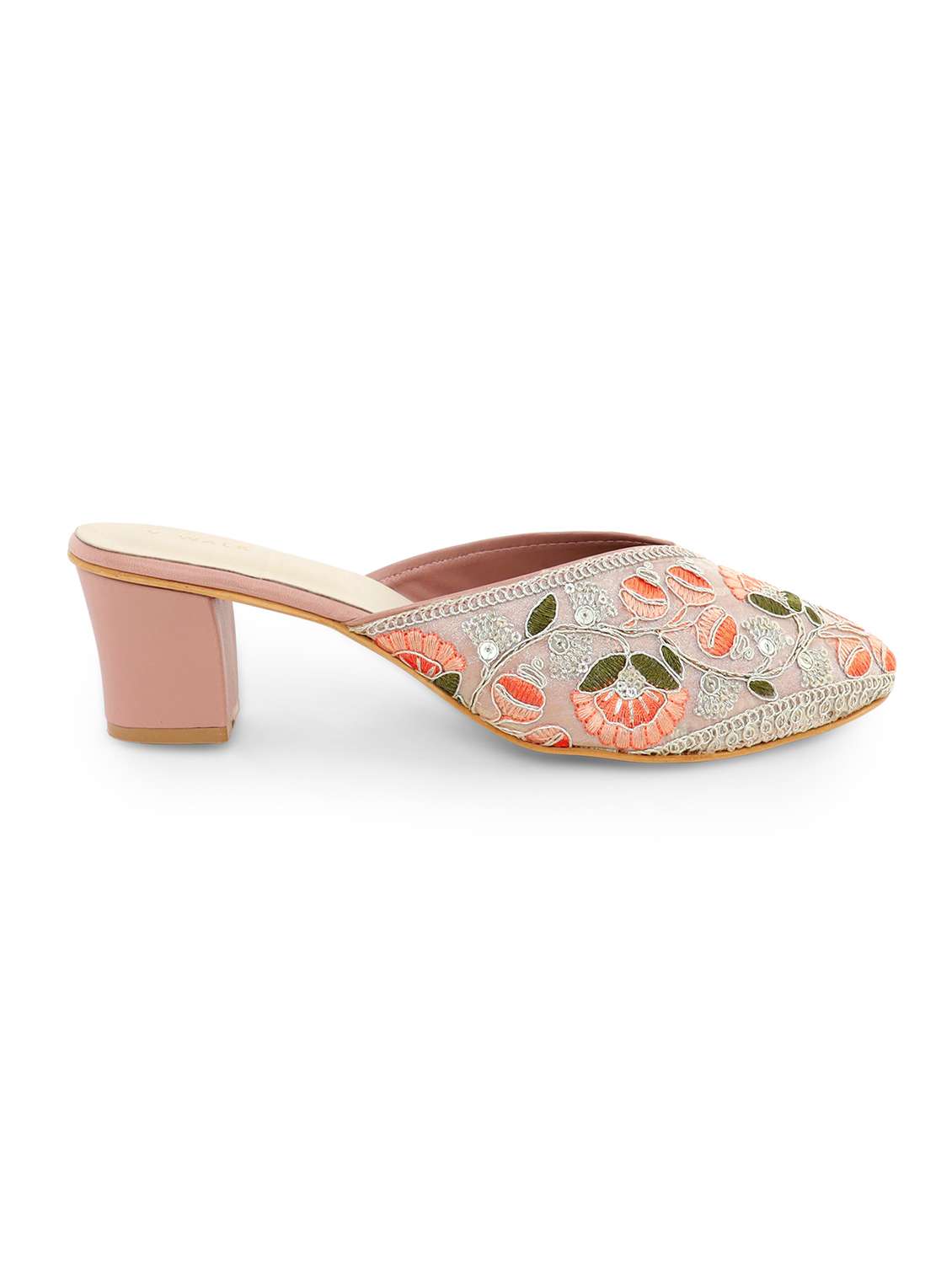 women embroidered slip on block heel mules - 22331737 -  Standard Image - 2