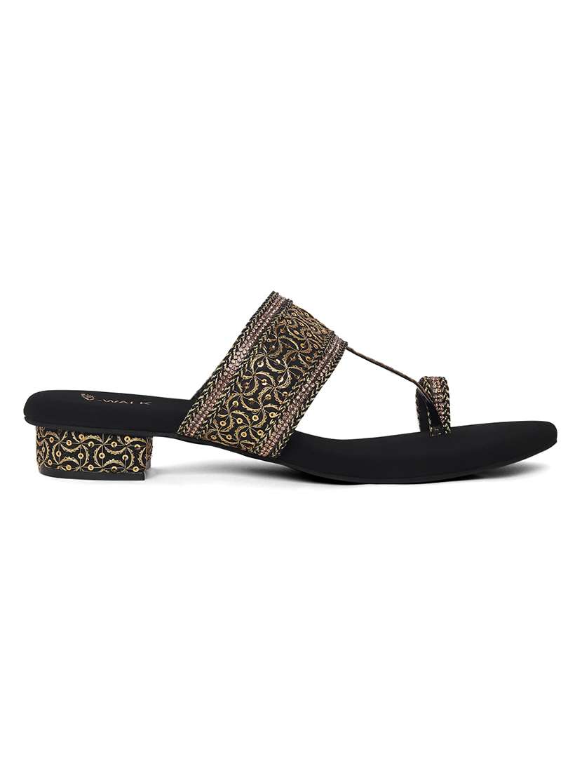 women embroidered one toe block heel  - 22331748 -  Standard Image - 2