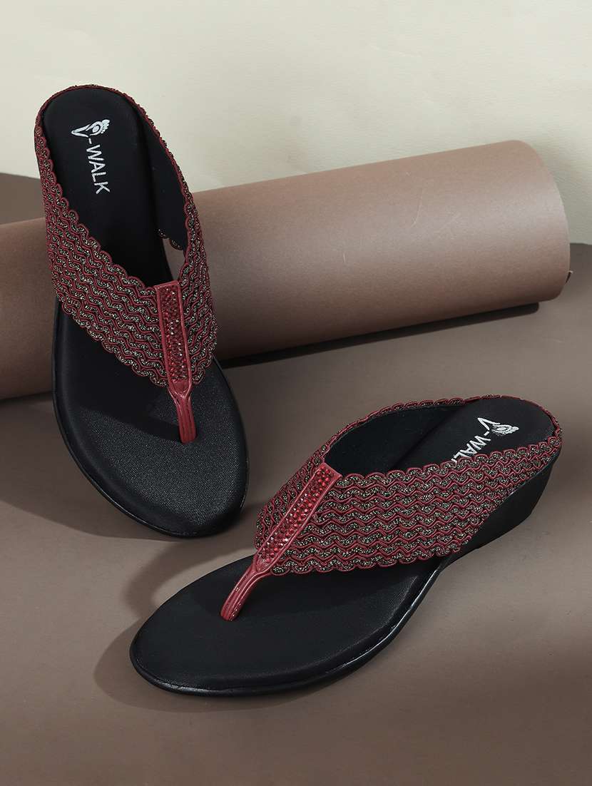 women solid slip on wedges