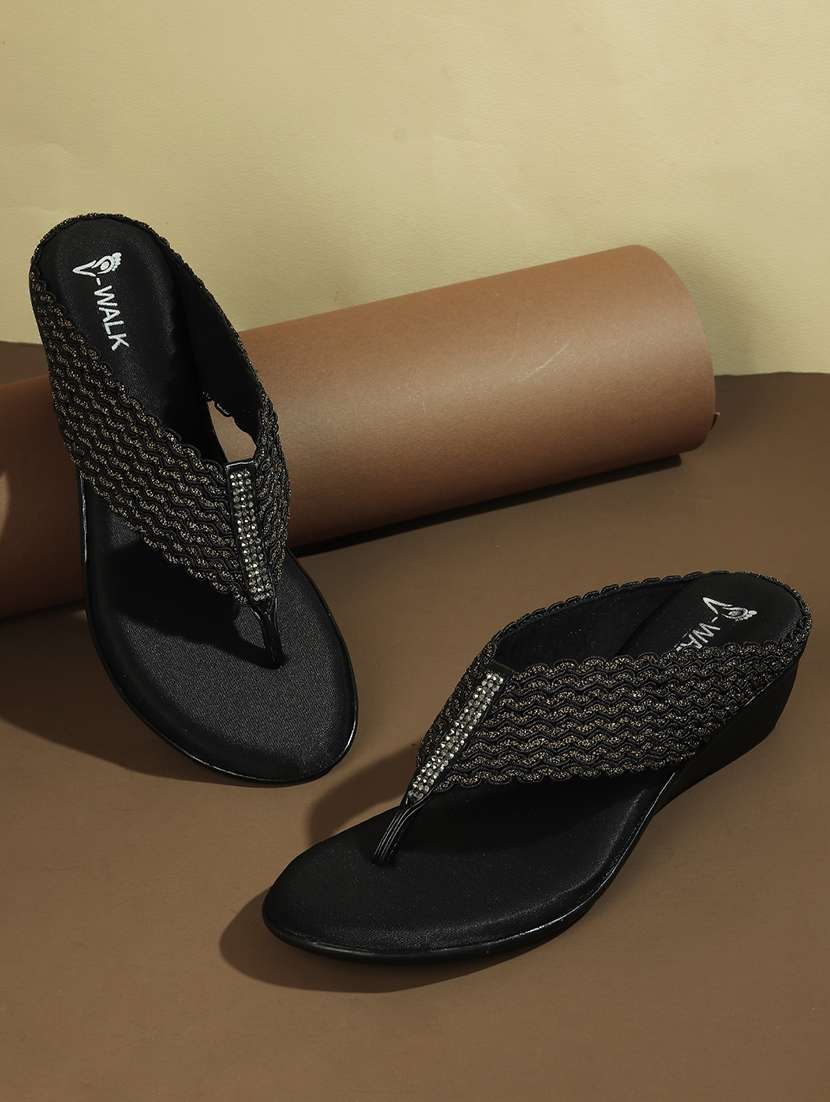 women solid slip on wedges