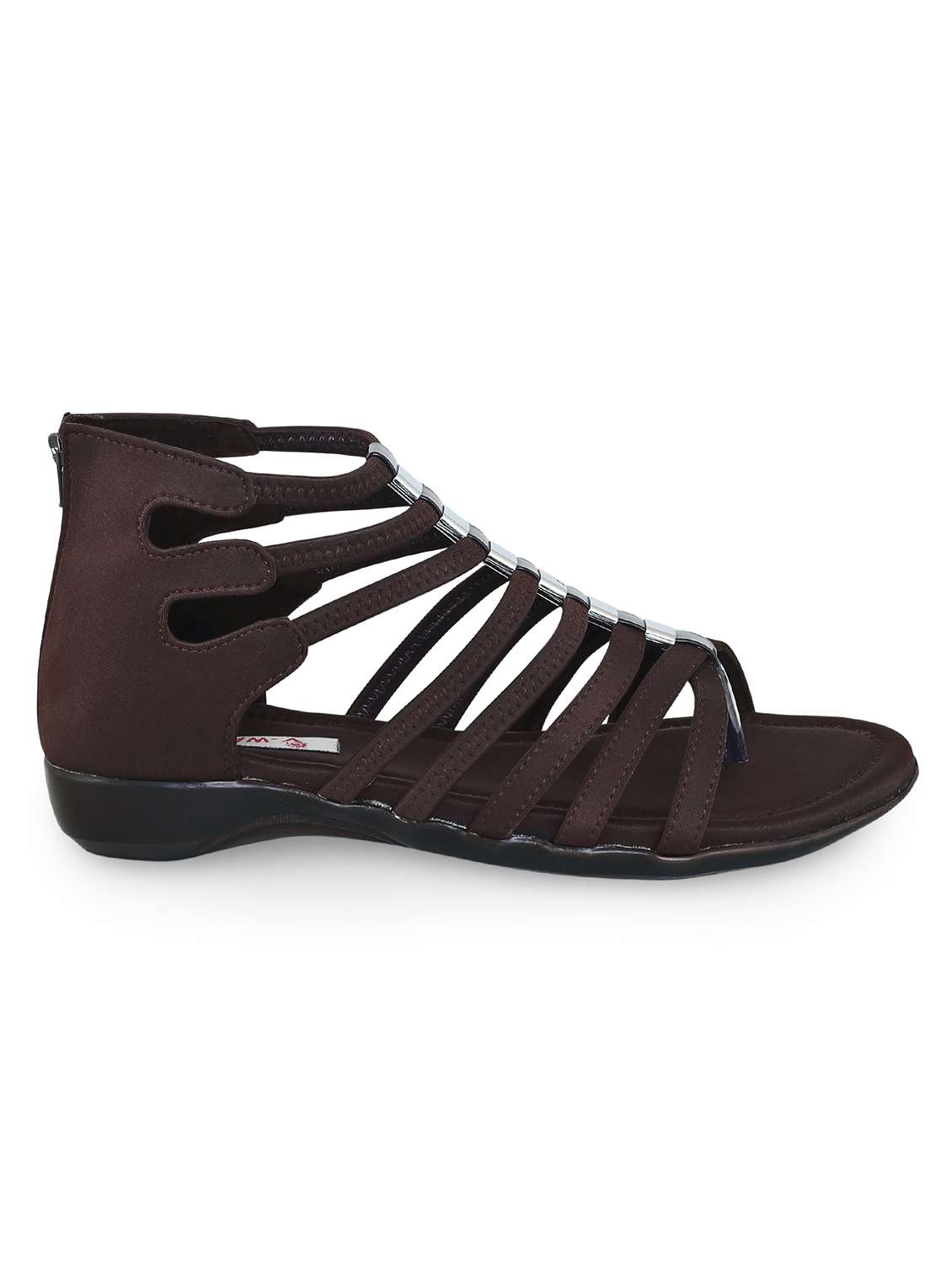 women solid zip clouser flat gladiator - 22331769 -  Standard Image - 2