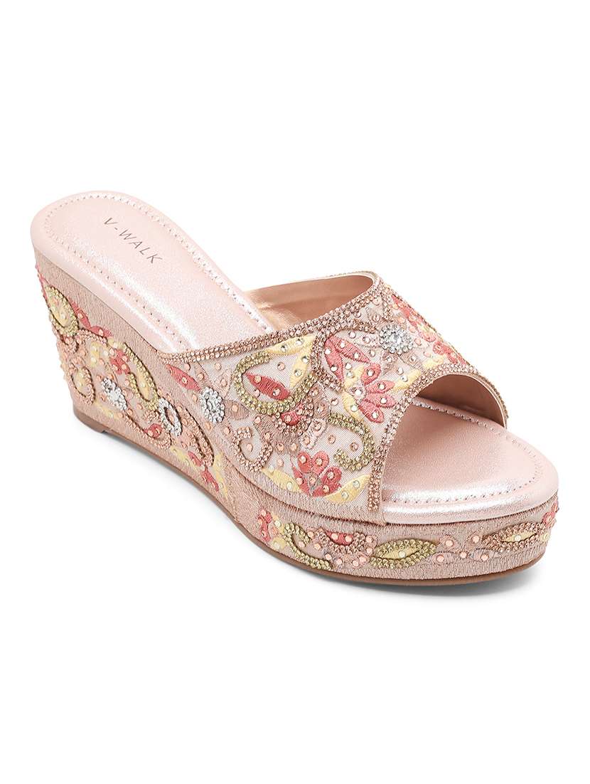 Women Embellished Slip On Wedges - 22331774 -  Standard Image - 2