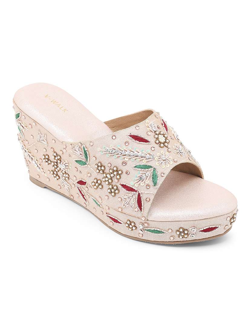 women embellished slip on wedges - 22331777 -  Standard Image - 2