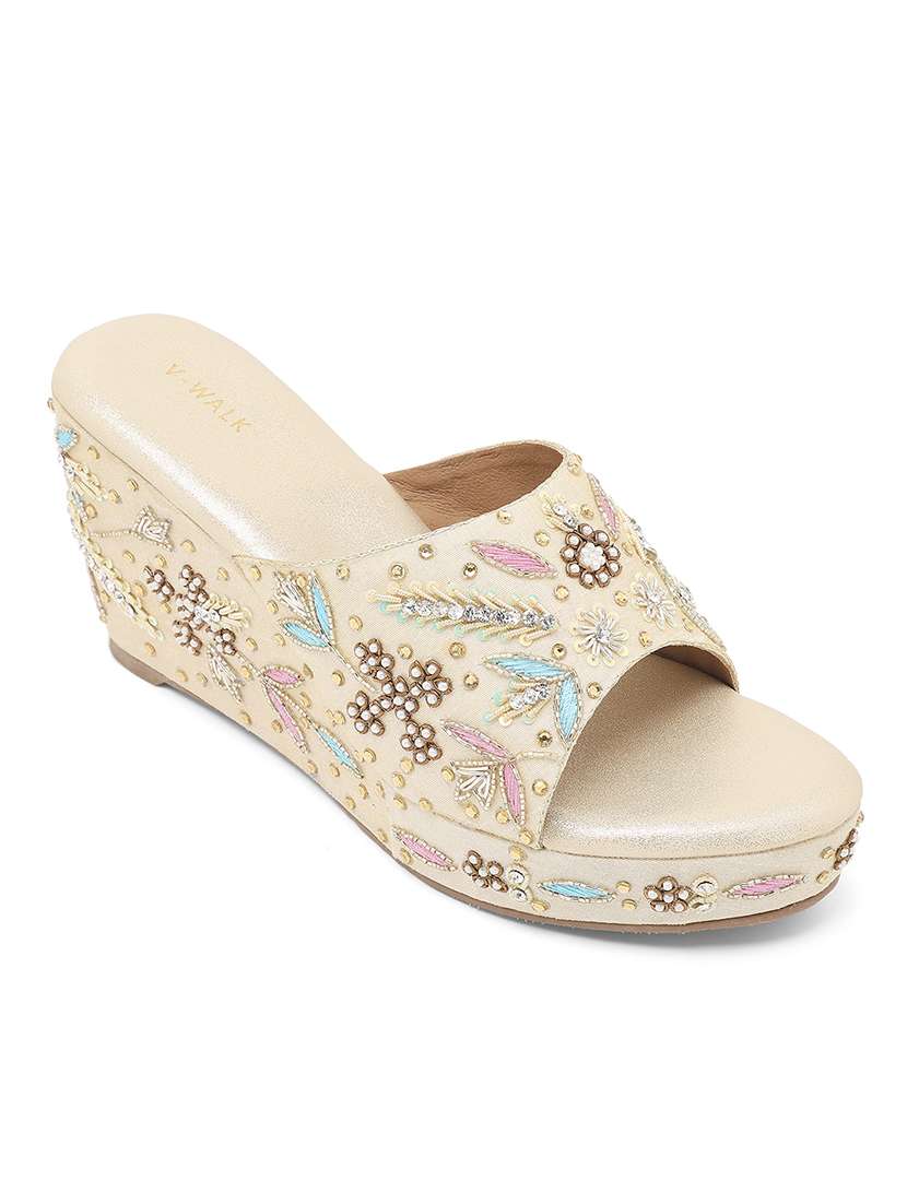 women embellished slip on wedges - 22331778 -  Standard Image - 2