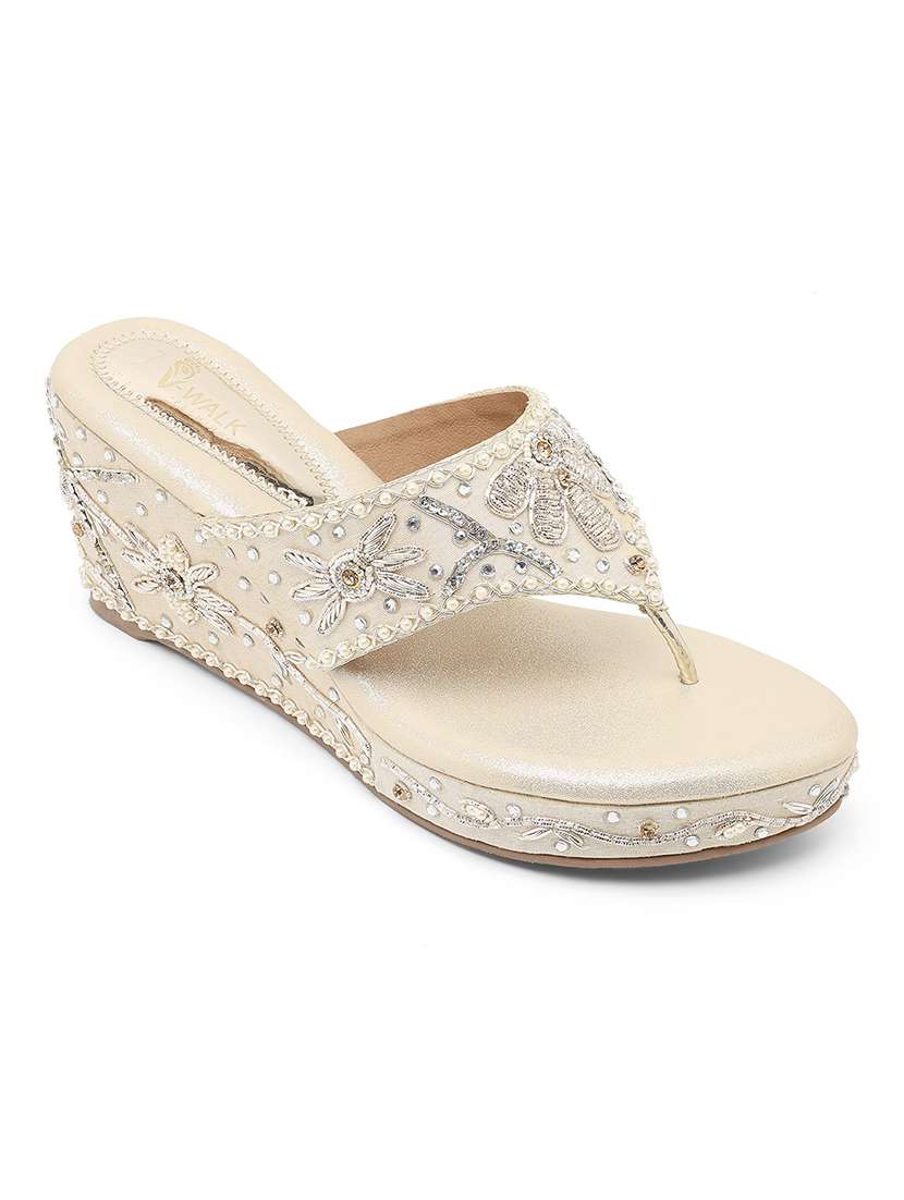 women embellished slip on wedges - 22331780 -  Standard Image - 2