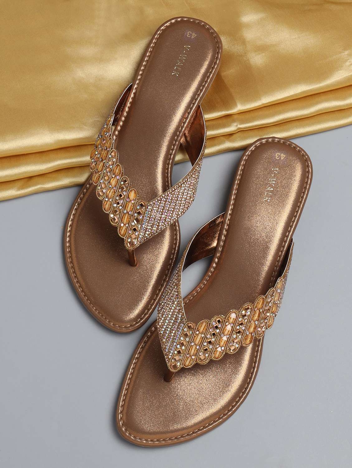 women embellished slip on sandal