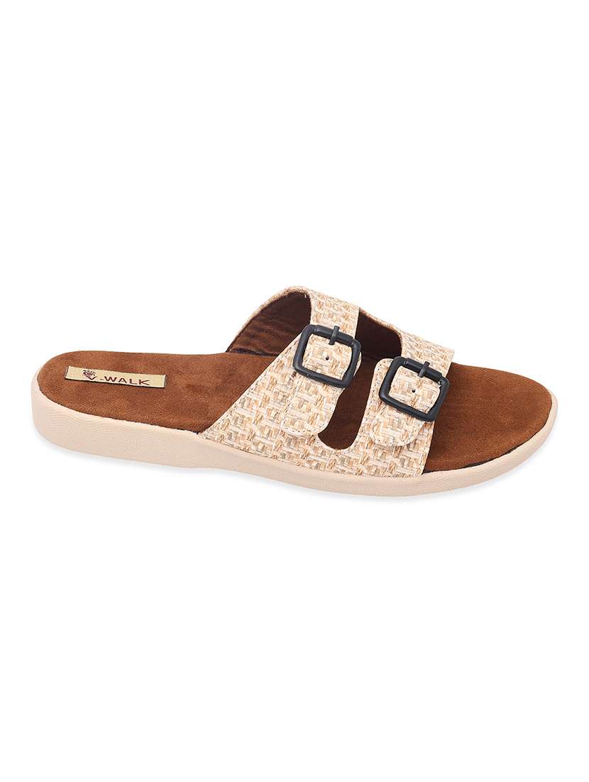 Women Beige Slip On Sandal - 22331890 -  Standard Image - 2